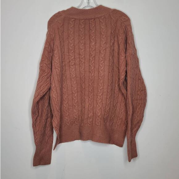NWT Nasty Gal rust colored v-neck long sleeve sweater - medium / large - Picture 5 of 5